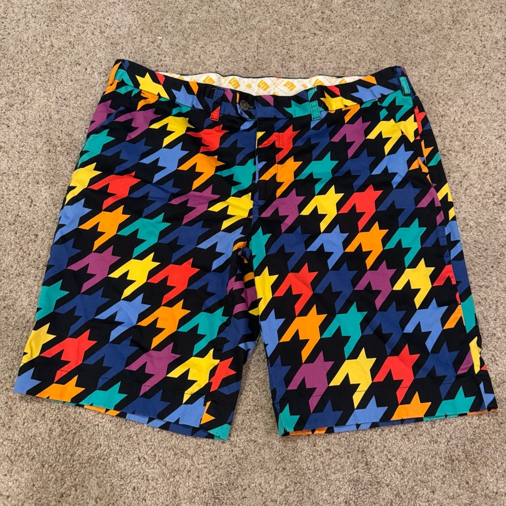 Loudmouth Golf Shorts Size 42 Razzle Dazzle Houndstooth